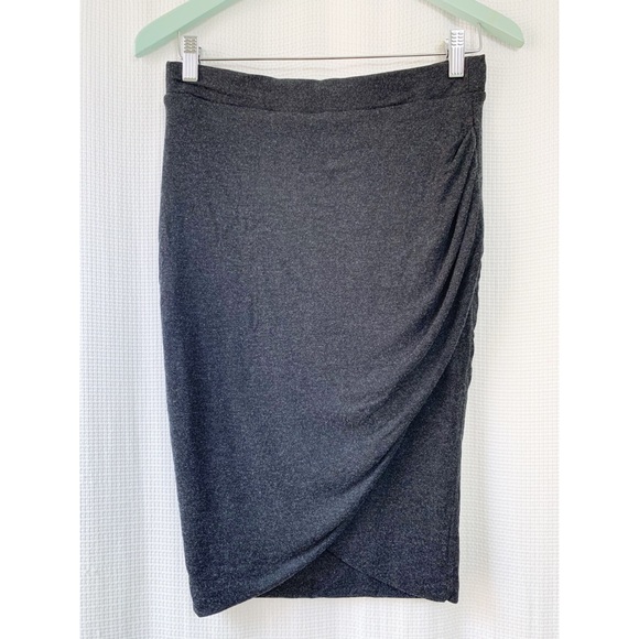 Zara grey faux wrap jersey skirt